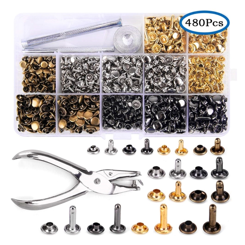 Rivet Setter Tool - Juego de remaches de cuero, tachuelas