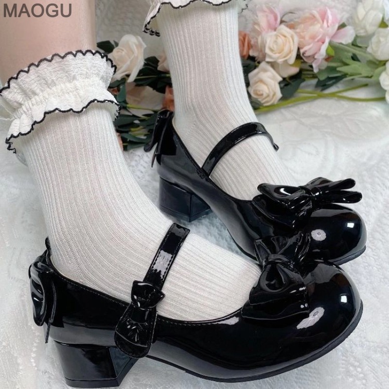 Leather Work Dress - Bonitos zapatos Mary Jane con punta