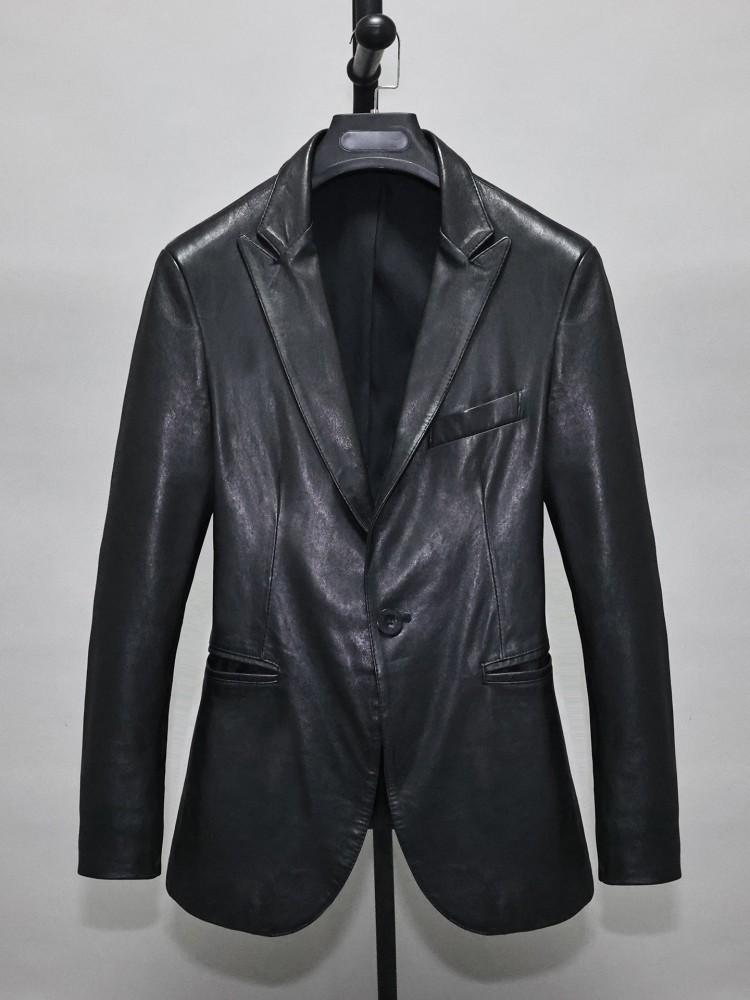 Blazer de Cuero Genuino para H - Leather Work Jacket Mens reseña y precio