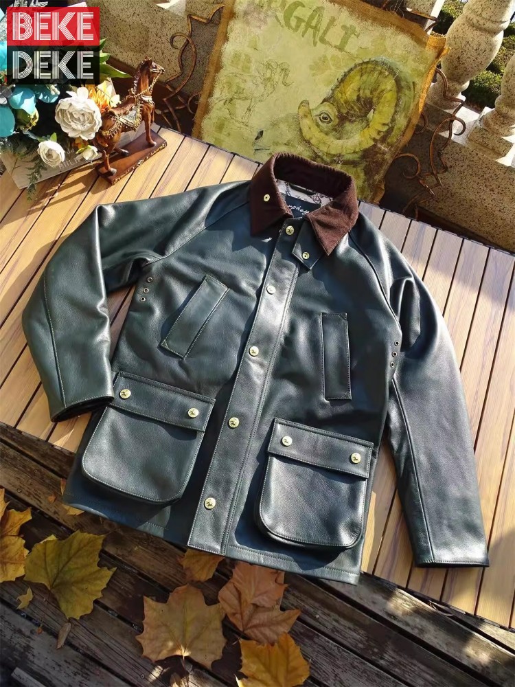 Chaqueta de cuero de vaca auté - Leather Work Jacket Mens reseña y precio