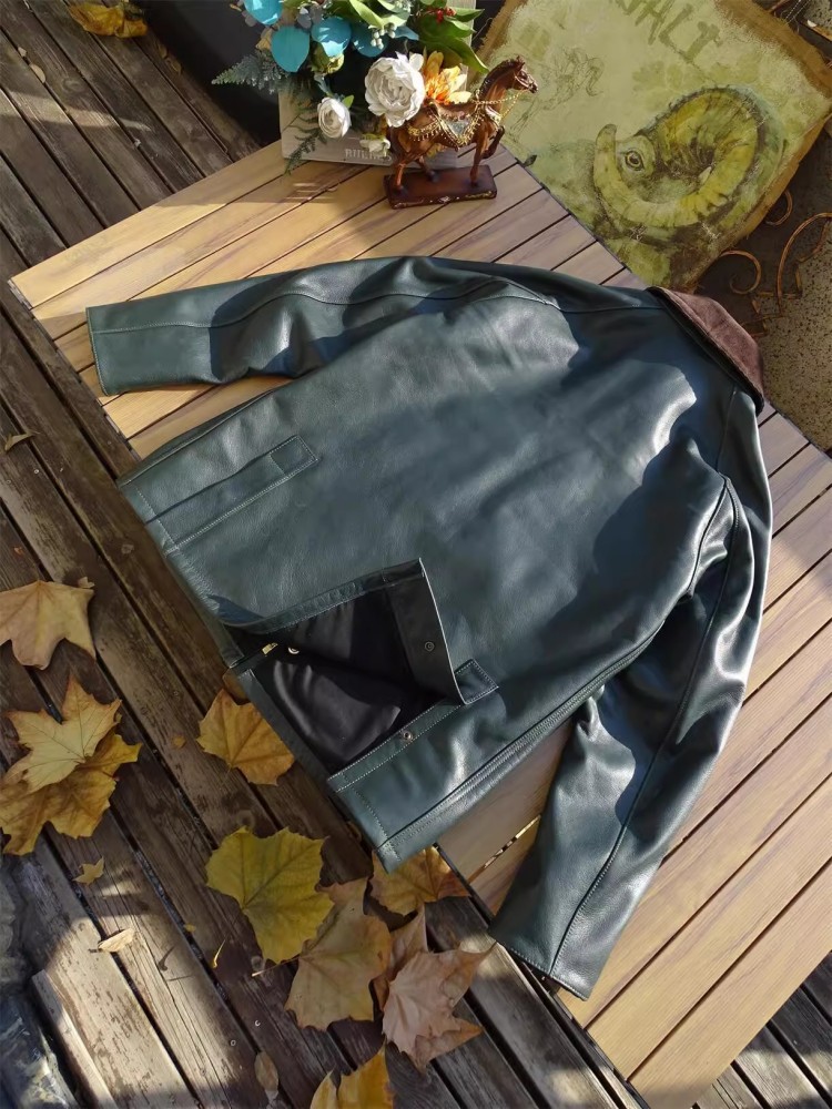 Chaqueta de cuero de vaca auté - Leather Work Jacket Mens reseña y precio