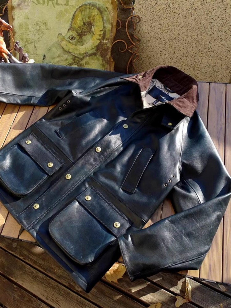 Chaqueta de cuero de vaca auté - Leather Work Jacket Mens reseña y precio