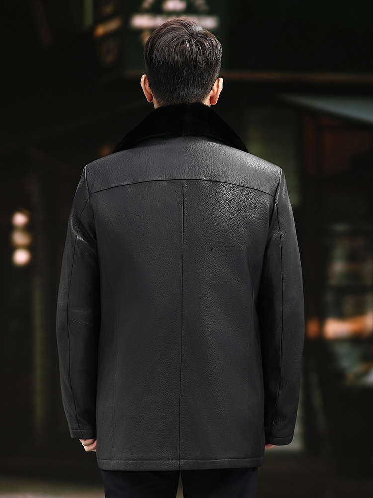 Chaqueta larga de lujo para ho - Leather Work Jacket Mens reseña y precio