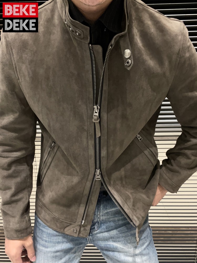 Chaqueta de cuero de gamuza na - Leather Work Jacket Mens reseña y precio