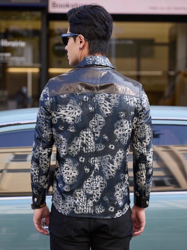 Nueva moda de lujo con estampa - Leather Work Jacket Mens reseña y precio