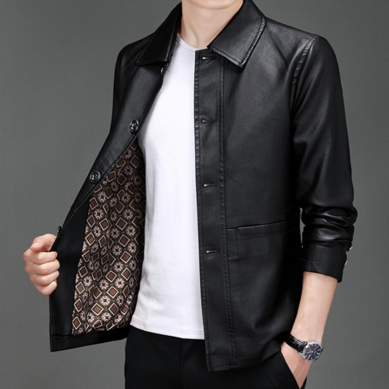 Chaqueta de Cuero PU para Homb - Leather Work Jacket Mens reseña y precio