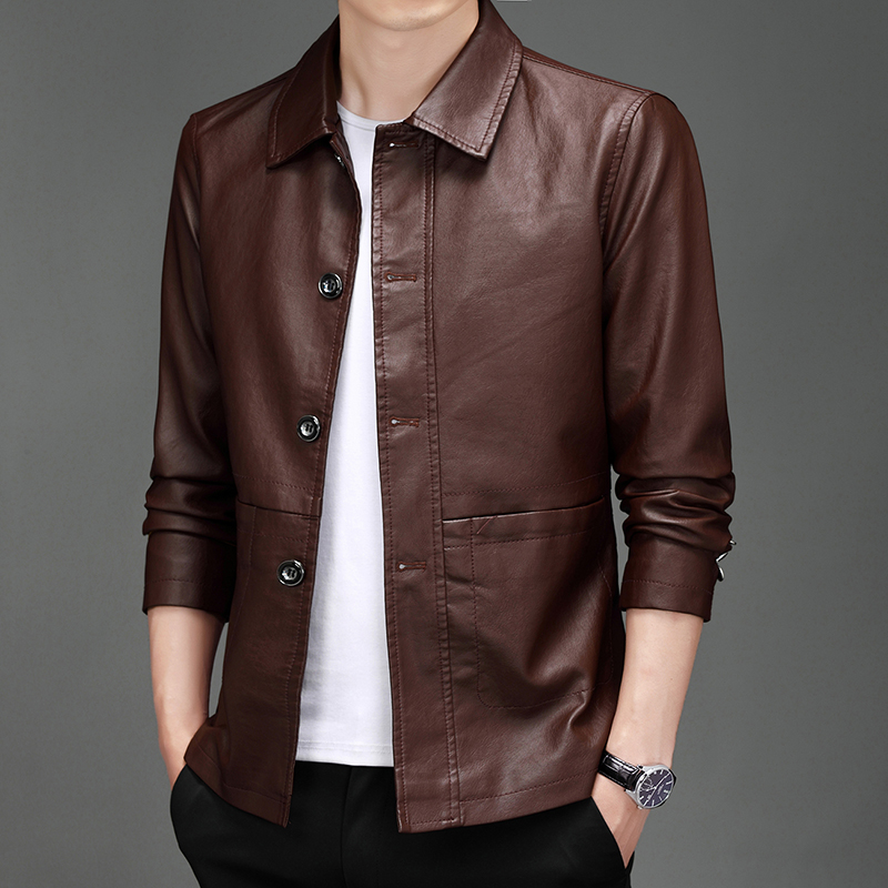 Chaqueta de Cuero PU para Homb - Leather Work Jacket Mens reseña y precio