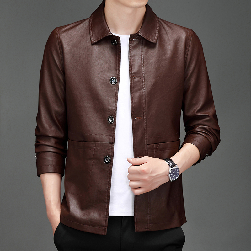 Chaqueta de Cuero PU para Homb - Leather Work Jacket Mens reseña y precio