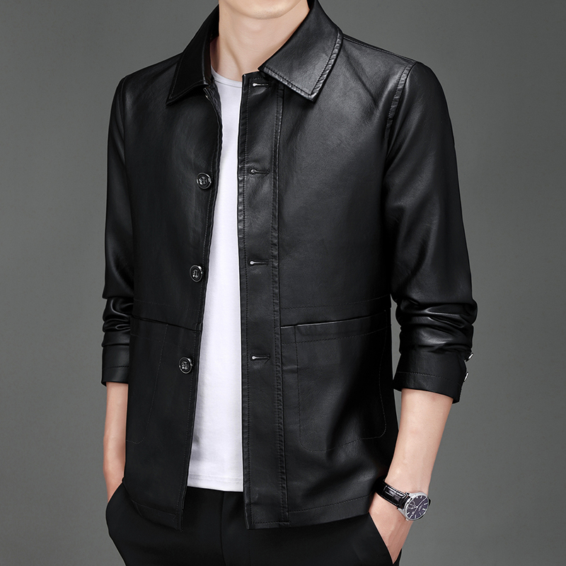 Chaqueta de Cuero PU para Homb - Leather Work Jacket Mens reseña y precio