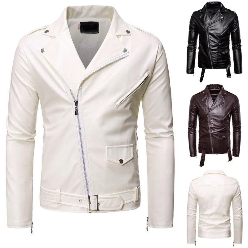 Abrigos de PU para hombre, cha - Leather Work Jacket Mens reseña y precio