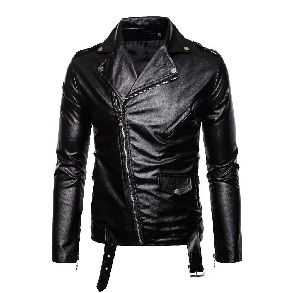 Abrigos de PU para hombre, cha - Leather Work Jacket Mens reseña y precio