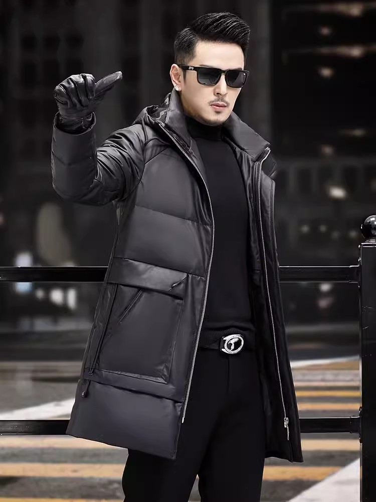 Abrigo de invierno grueso y cá - Leather Work Jacket Mens reseña y precio