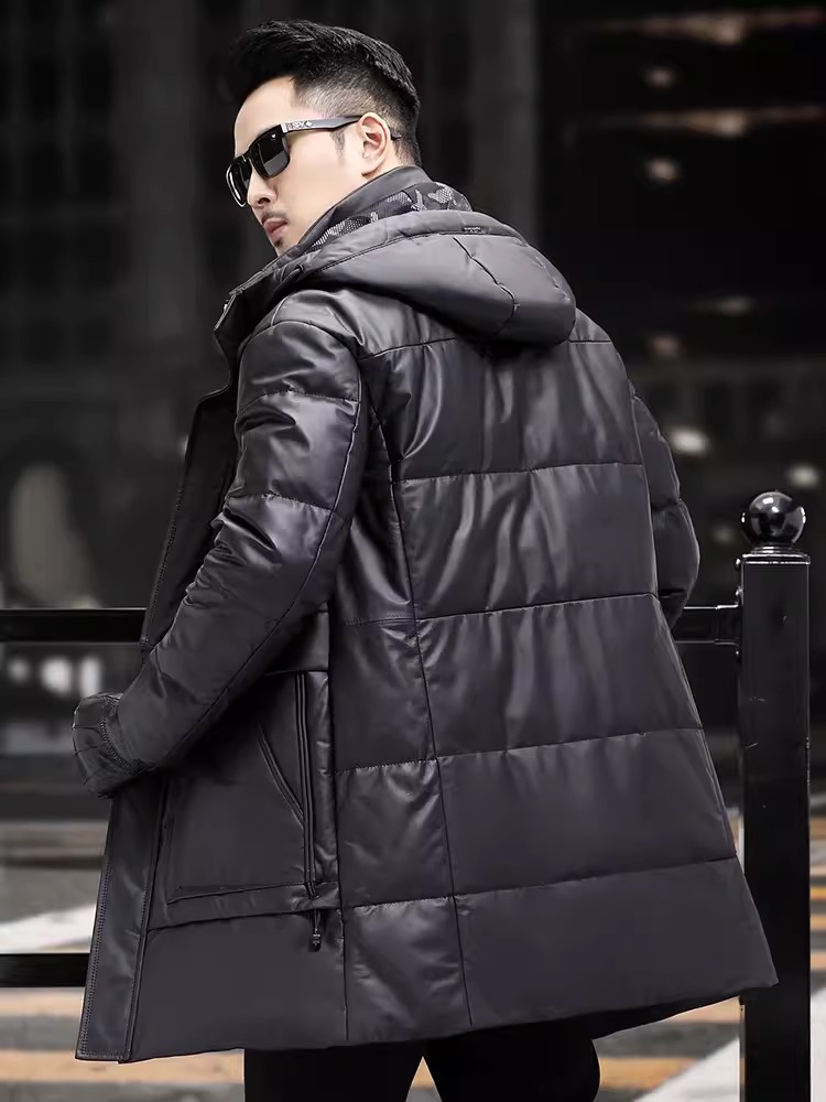 Abrigo de invierno grueso y cá - Leather Work Jacket Mens reseña y precio