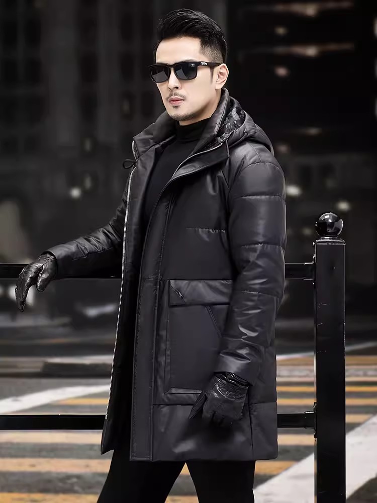 Abrigo de invierno grueso y cá - Leather Work Jacket Mens reseña y precio