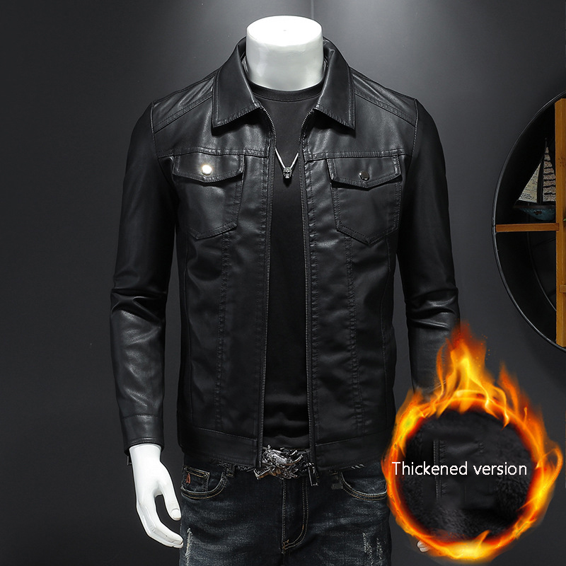 Chaqueta de cuero con solapa p - Leather Work Jacket Mens reseña y precio