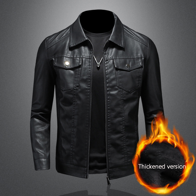 Chaqueta de cuero con solapa p - Leather Work Jacket Mens reseña y precio