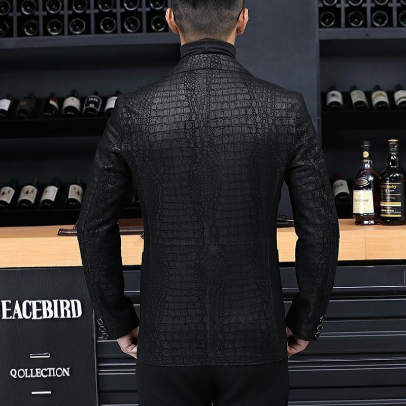 Blazer de piel de oveja autént - Leather Work Jacket Mens reseña y precio