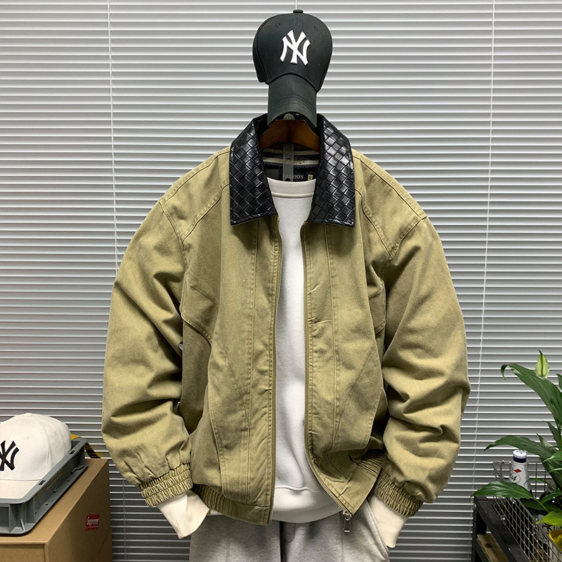 Chaqueta de trabajo de mezclil - Leather Work Jacket Mens reseña y precio