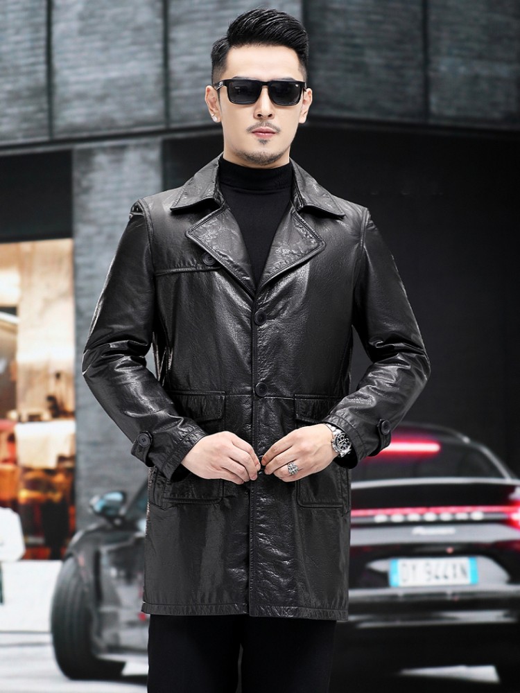 Chaqueta de piel de vaca con c - Leather Work Jacket Mens reseña y precio