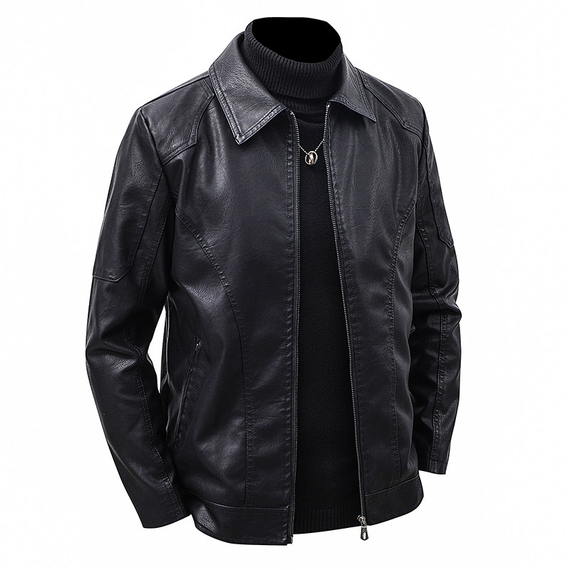 Chaqueta de cuero con solapa p - Leather Work Jacket Mens reseña y precio