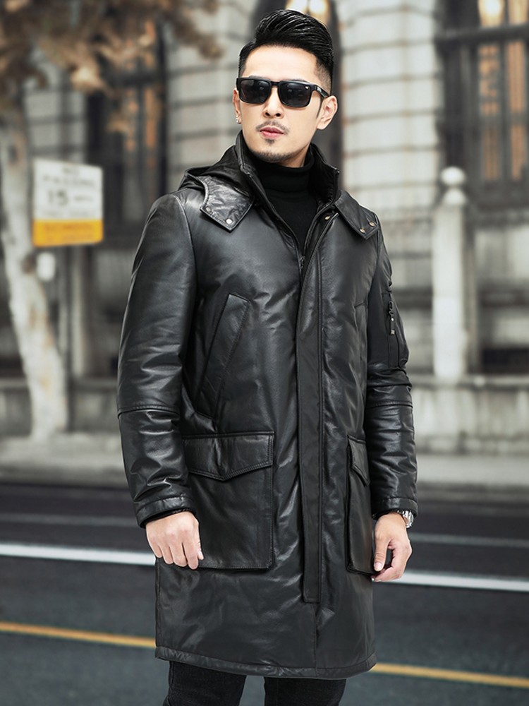 Chaqueta de plumón de cuero ge - Leather Work Jacket Mens reseña y precio