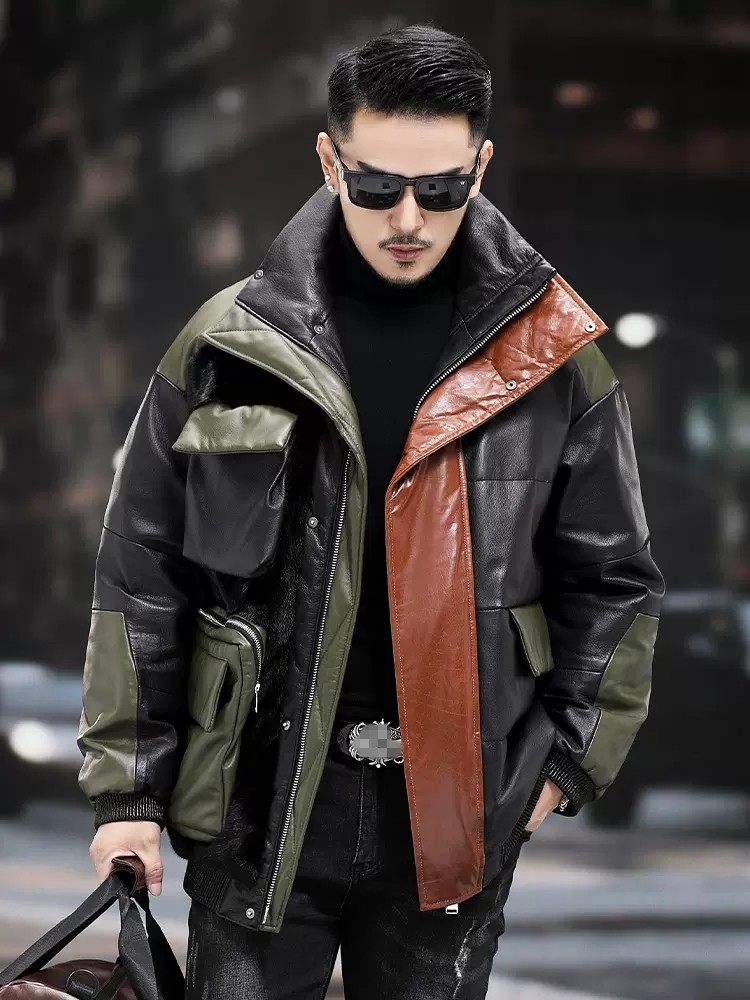 Chaqueta de trabajo con bolsil - Leather Work Jacket Mens reseña y precio