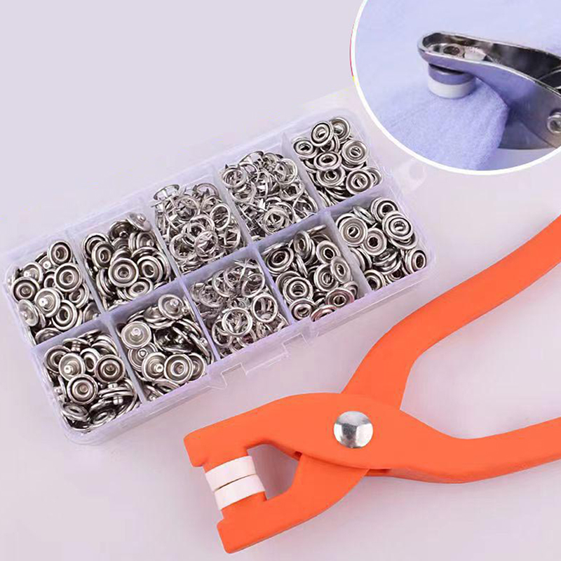 50 botones metálicos de presió - Rivet Setter Tool reseña y precio